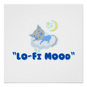 Lo-Fi Mood Cat Esthetisch Perfect Poster