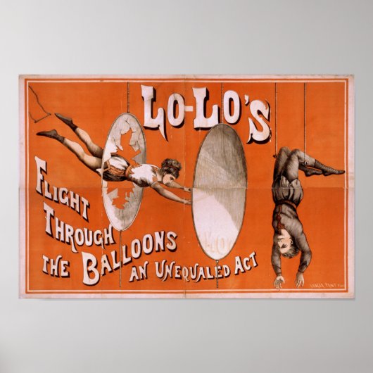Lo-Lo's Flight Thru Ballons Act VAUDEVILLE Poster (Devant)