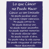 Lo que Cáncer no Puede Hacer Fleece Chemo Blanket (Voorkant)