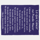 Lo que Cáncer no Puede Hacer Fleece Chemo Blanket (Voorkant (Horizontaal))