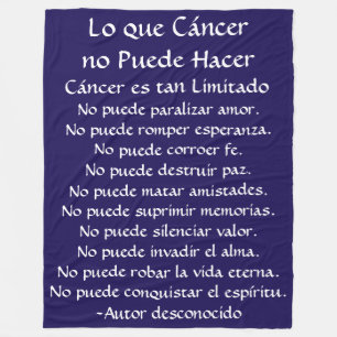 Lo que Cáncer no Puede Hacer Fleece Chemo Blanket Deken
