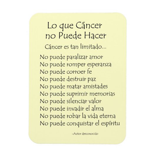 Lo Que Cáncer No Puede Hacer Magnet (Vertical)
