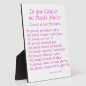 Lo que Cancer no Puede Hacer Poem Plaque (Côté)