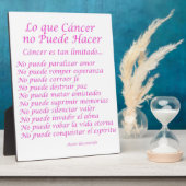 Lo que Cancer no Puede Hacer Poem Plaque (Côté)