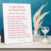 Lo que Cancer no Puede Hacer Poem Plaque (Côté)
