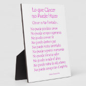 Lo que Cancer no Puede Hacer Poem Plaque (Côté)