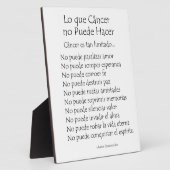 Lo que Cancer no Puede Hacer Poem Plaque Fotoplaat (Zijkant)