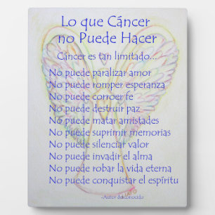 Lo que Cancer no Puede Hacer Poem Poster Fotoplaat