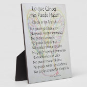 Lo que Cancer no Puede Hacer Poème Peinture Plaque (Côté)