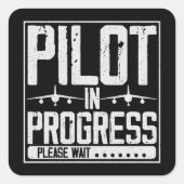 Loading… Pilot Upgrade in Progress Flight School Vierkante Sticker (Voorkant)