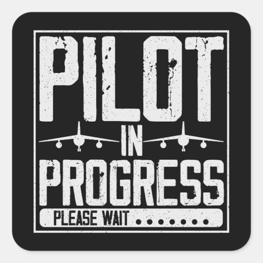 Loading… Pilot Upgrade in Progress Flight School Vierkante Sticker (Voorkant)
