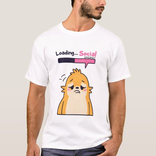 Loading… Sociale energie – Schattigee vermoeide do T-shirt (Voorkant)