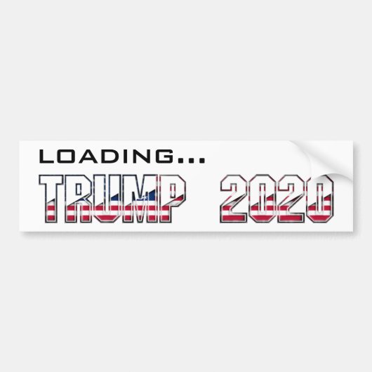 Loading Trump 2020 Verkiezing USA Typografie Bumpersticker (Voorkant)