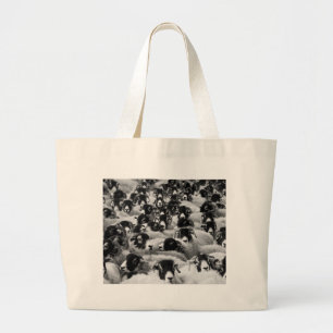 LOADS of Rams Sheep Black and White Grote Tote Bag