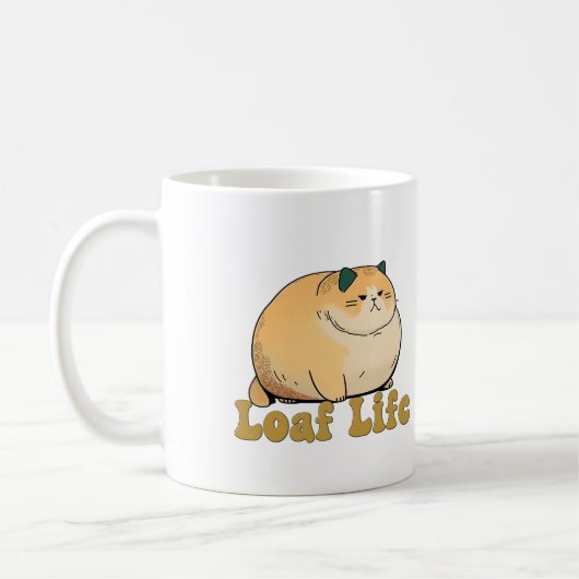 Loaf Life Funky Fat Cat Mug (Gauche)