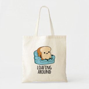 Loafing rond grappige broodwoordspeling tote bag