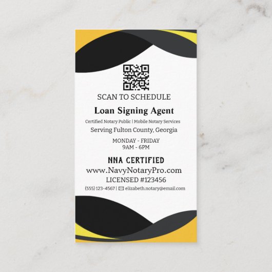 Loan Signing Agent Business Card with QR Code Visitekaartje (Achterkant)