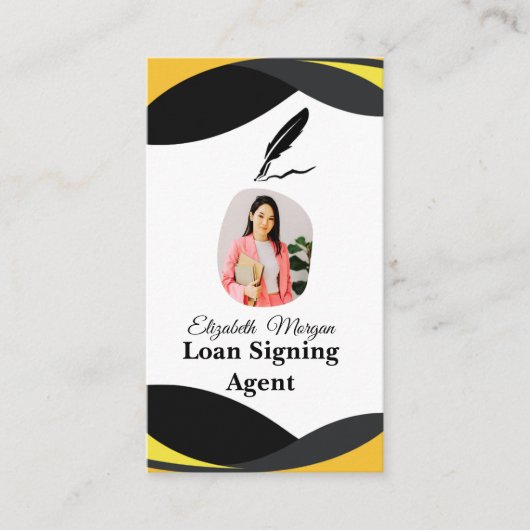 Loan Signing Agent Business Card with QR Code Visitekaartje (Voorkant)