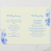 Lobelia bleu blanc vert art Programme de mariage (Dos)