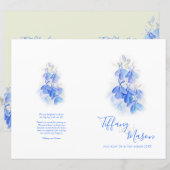 Lobelia bleu blanc vert art Programme de mariage (Devant / Derrière)