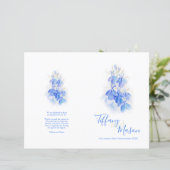 Lobelia bleu blanc vert art Programme de mariage (Debout devant)