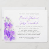 Lobelia paarse waterverf bruiloft kaart (Achterkant)