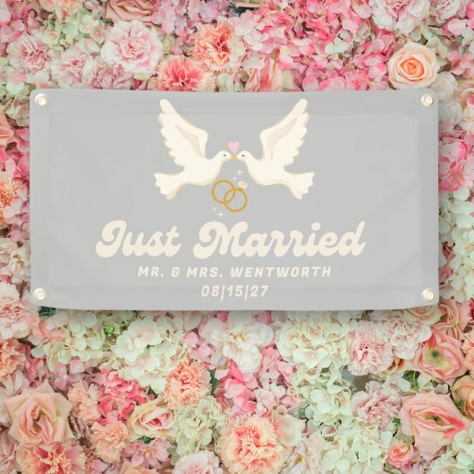 Lobirds Just Married Voiture Bannière