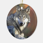 Lobo Gris Keramisch Ornament (Links)