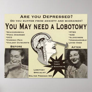 Lobotomie Adverteren Poster   Vintage advertentie 