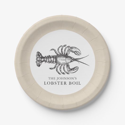 Lobster | Aangepaste zeeboil Papieren Bordje (Voorkant)
