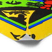 Lobster, Abstracte kraakvis, matisse stijl Poster (Hoek)