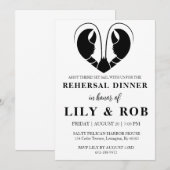 Lobster amour répétition nautique invitations dîne (Devant / Derrière)