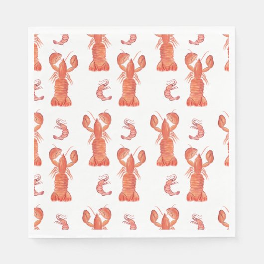 Lobster and Crawfish Pattern Wedding Servet (Voorkant)