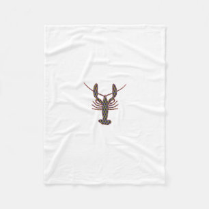 Lobster Argyle Silhouette Fleece Deken