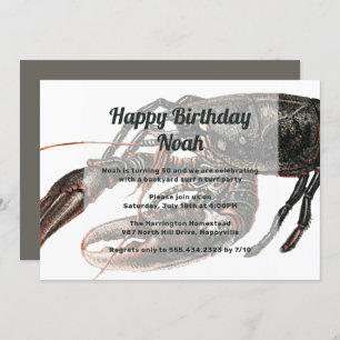  Lobster Art Birthday Party Kaart