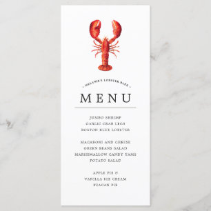 Lobster Bake Rode Getijden Thema Menu