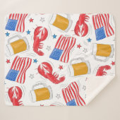 Lobster Beer Flag Star Sherpa Deken (Voorkant (horizontaal))