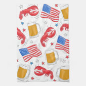 Lobster Beer Flag Star Theedoek (Verticaal)