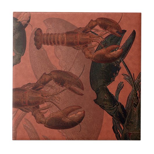 Lobster bij printtegel tegeltje (Voorkant)
