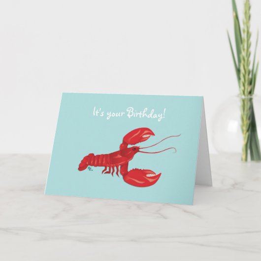 Lobster Birthday Card Kaart (Voorkant)