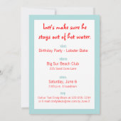 Lobster Birthday Party Invitation Kaart (Achterkant)