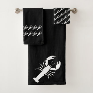 Lobster Black en white handdoekset Bad Handdoek