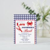 Lobster Blue Gingham Kaart (Staand voorkant)