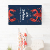 Lobster Boil Dark Blue Fun Birthday Party Custom B Spandoek (Insitu)