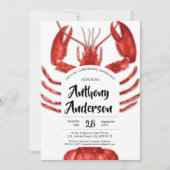 Lobster Boil Party White Informal Custom Birthday Kaart (Voorkant)