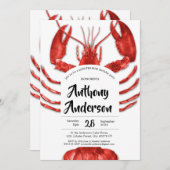 Lobster Boil Party White Informal Custom Birthday Kaart (Voorkant / Achterkant)