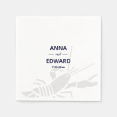 Lobster Bride en Groom Wedding Paper Napkin Servet (Voorkant)