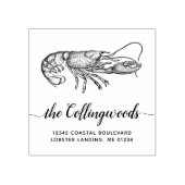  Lobster Calligraphy Family Return-adres Rubberstempel (Afrduk)