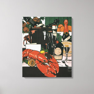  Lobster Champagne Fancy legant Canvas Afdruk