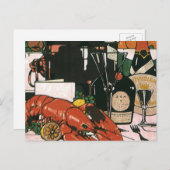 Lobster Champagne Fancy partij Briefkaart (Voorkant / Achterkant)